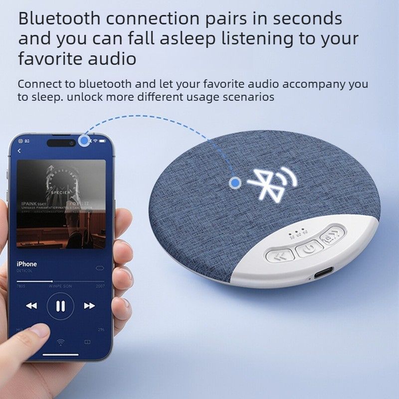 Bedside Sleep Bluetooth Speaker White Noise Machine Timed Playback Meditation Sleep Aid Stereo Speaker