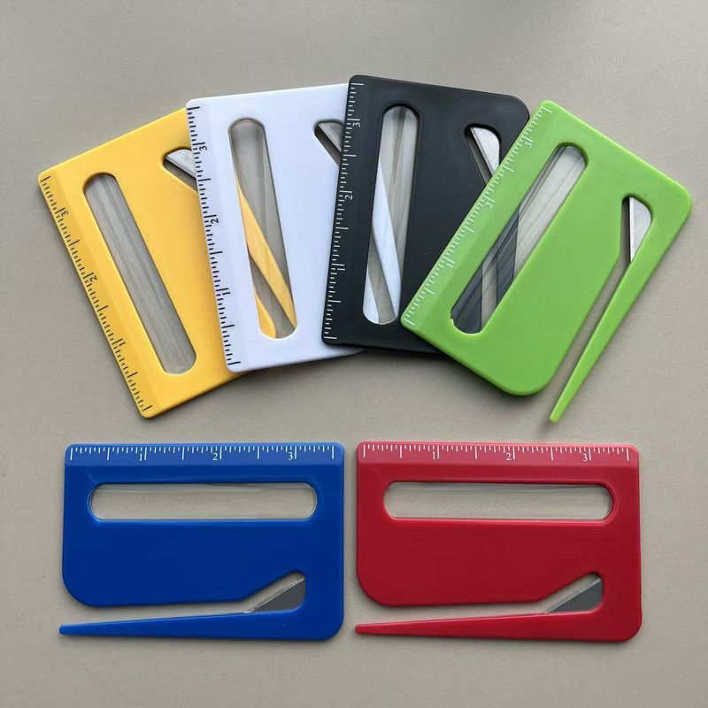Portable Letter Opener Card Size Envelope Slitter with Ruler Lightweight Mail Opening Cutter for Office Home-Yellow