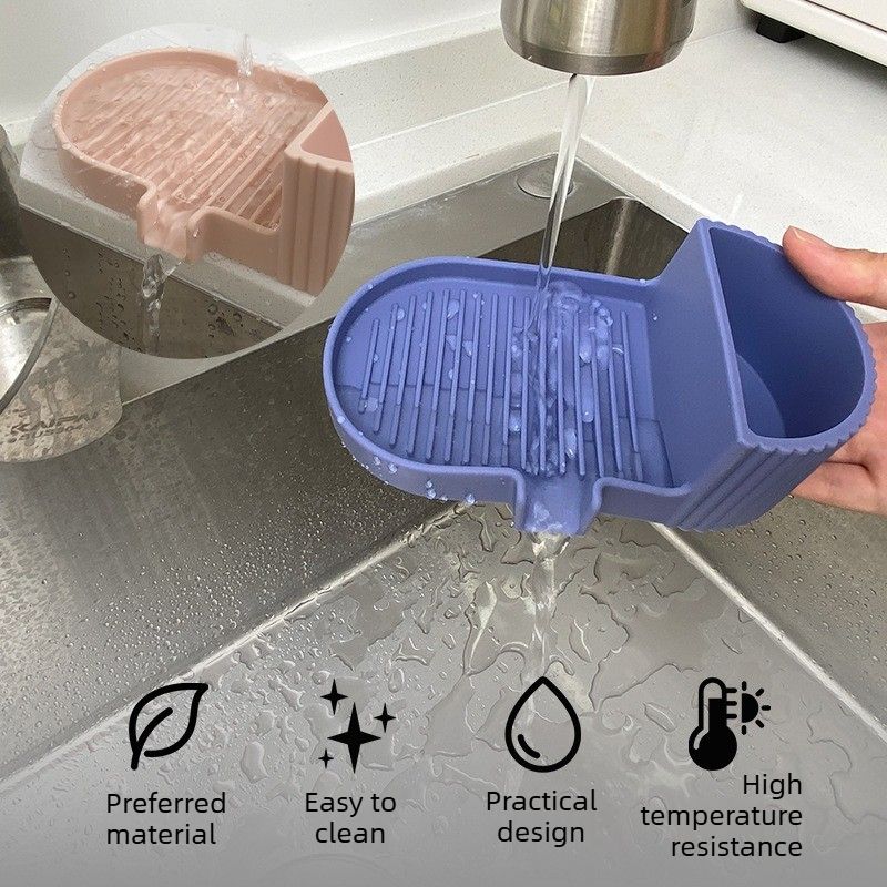 Silicone Soap Dish – Universal Non-Slip Soap Holder Tray for Handmade Soap – Pink