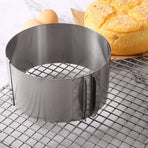 Adjustable Stainless Steel Cake Ring – 16-30cm Round Mousse Mold, 8cm Deep – Baking Tool for Cheesecake, Pastry & Desserts