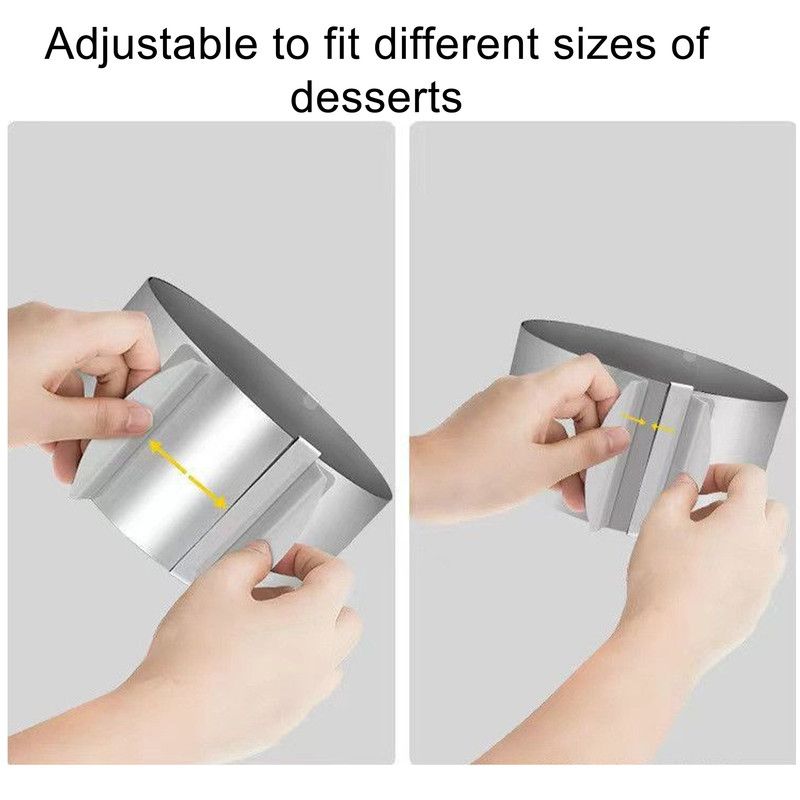 Adjustable Stainless Steel Cake Ring – 16-30cm Round Mousse Mold, 8cm Deep – Baking Tool for Cheesecake, Pastry & Desserts