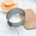 Adjustable Stainless Steel Cake Ring – 16-30cm Round Mousse Mold, 8cm Deep – Baking Tool for Cheesecake, Pastry & Desserts