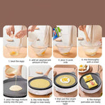 26cm Non Stick Crepe Pan Wooden Handle Induction Compatible Flat Skillet Frying Pan