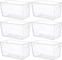 6-Pack Large Capacity Fridge Storage Boxes with Lids, Clear Stackable Refrigerator Produce Food Organiser Container