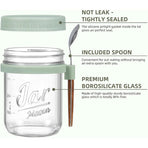 6 Pack Overnight Oats Containers with Lids and Spoons,Large Capacity Airtight Jars for Milk, Cereal, Fruit