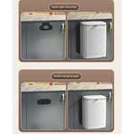 8L Wall Mounted Press Rubbish Bin, Slim Under Sink Hanging Waste Bin, Press Lid Trash Can for Kitchen Bathroom, Space Saving Cabinet Bin-White