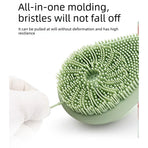 Avocado Shape Silicone Bath Brush Refillable Body Shower Brush with Hanging Loop-Green