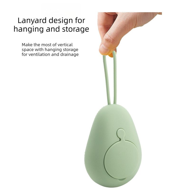 Avocado Shape Silicone Bath Brush Refillable Body Shower Brush with Hanging Loop-Brown