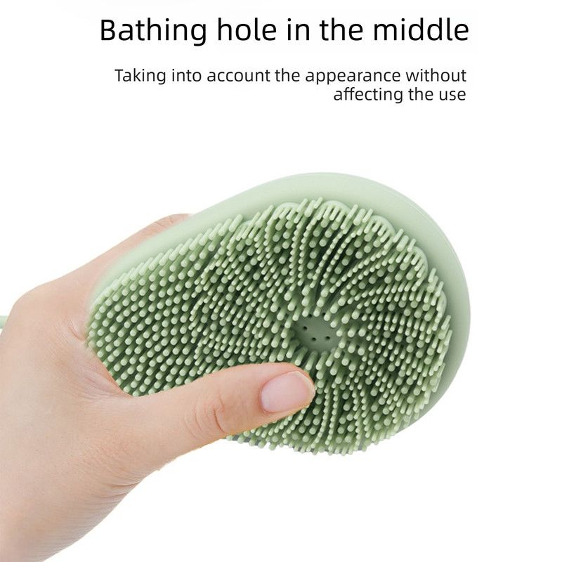 Avocado Shape Silicone Bath Brush Refillable Body Shower Brush with Hanging Loop-Blue