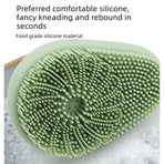 Avocado Shape Silicone Bath Brush Refillable Body Shower Brush with Hanging Loop-Grey