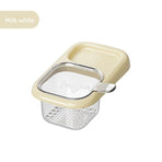 Kitchen Sink Drain Basket with Lid, Multifunctional Food Catcher Waste Filter Container for Countertop-cream