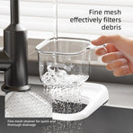 Kitchen Sink Drain Basket with Lid, Multifunctional Food Catcher Waste Filter Container for Countertop-cream
