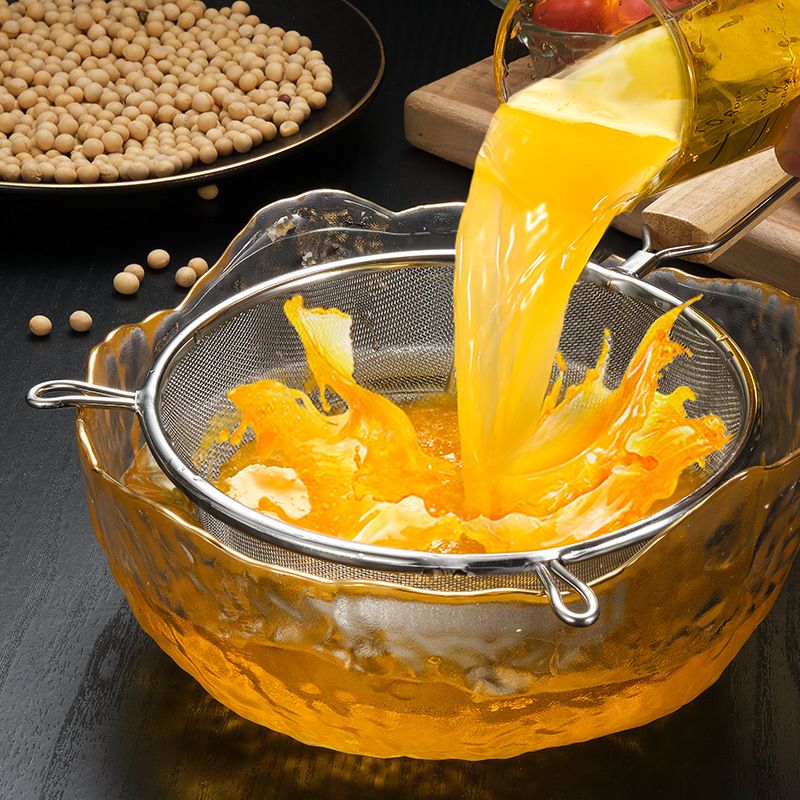 Large Stainless Steel Strainer Colander – Household Kitchen Sieve, 12cm Diameter