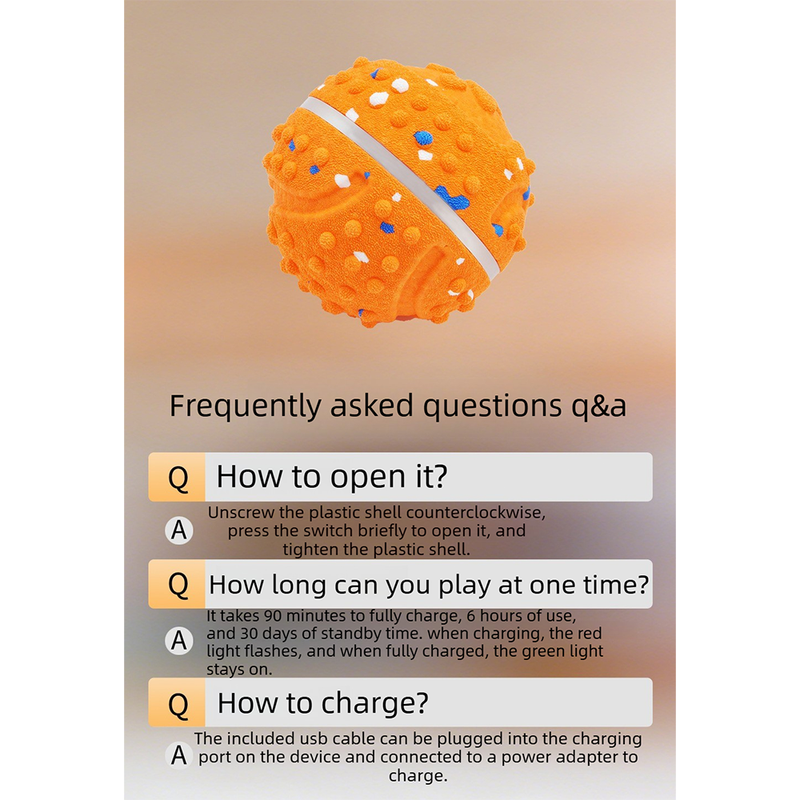 LED Colorful Vibrating Bouncing Ball Pet Toy-blue