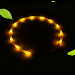 USB Rechargeable LED Silicone Glow Dog Collar with Buckle and Light Beads-yellow-70cm