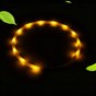 USB Rechargeable LED Silicone Glow Dog Collar with Buckle and Light Beads-yellow-70cm
