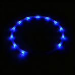 USB Rechargeable LED Silicone Glow Dog Collar with Buckle and Light Beads-blue-70cm