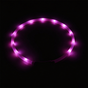 USB Rechargeable LED Silicone Glow Dog Collar with Buckle and Light Beads-pink-35cm