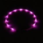 USB Rechargeable LED Silicone Glow Dog Collar with Buckle and Light Beads-pink-70cm