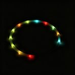 USB Rechargeable LED Silicone Glow Dog Collar with Buckle and Light Beads-Colorful-50cm