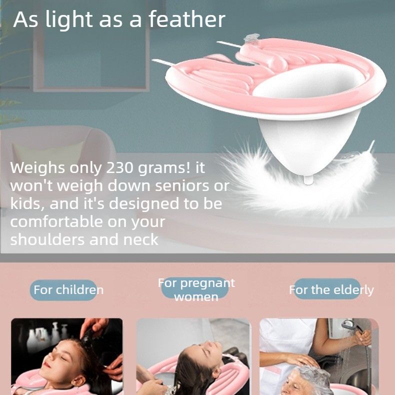 Inflatable Shampoo Basin for Lying Down – Suitable for Pregnant Women,  and the Elderly-pink