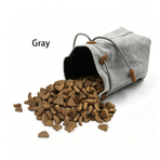 Pet Food Storage Drawstring Bag,Outdoor Training Treat Pouch-gray