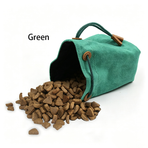 Pet Food Storage Drawstring Bag,Outdoor Training Treat Pouch-green