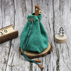 Pet Food Storage Drawstring Bag,Outdoor Training Treat Pouch-green