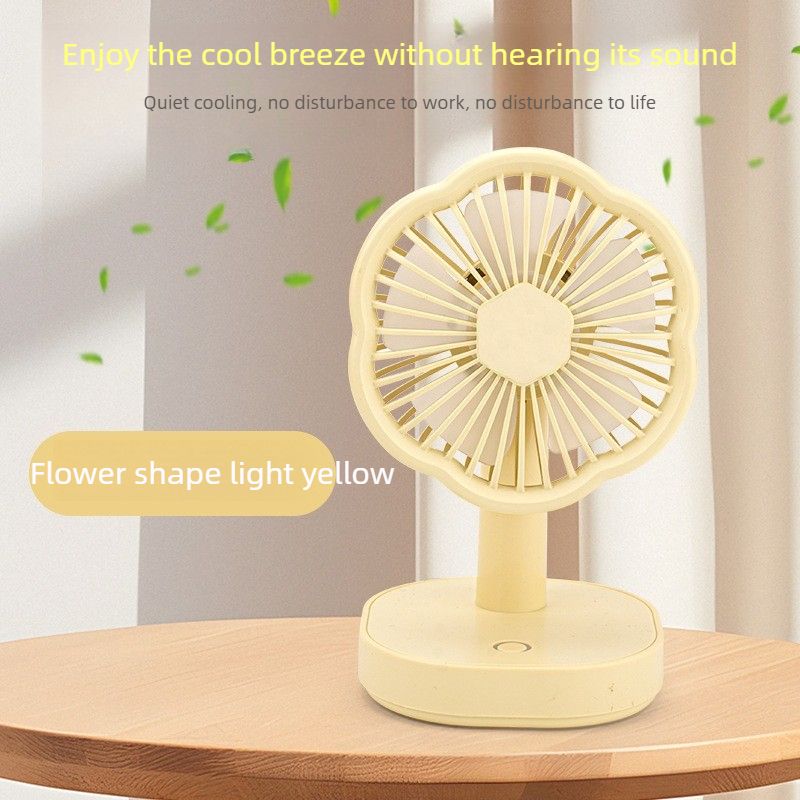 Handheld & Desktop USB Rechargeable Mini Fan-yellow