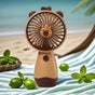 Handheld & Desktop USB Rechargeable Mini Fan-Brown Coffee