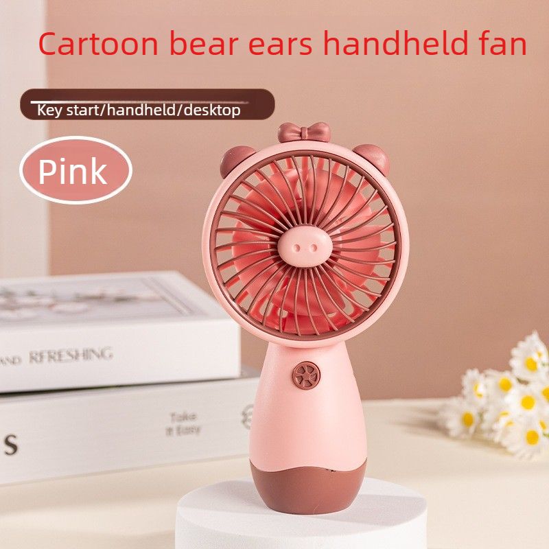 Handheld & Desktop USB Rechargeable Mini Fan-pink
