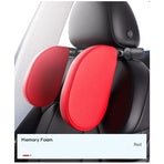 Adjustable Car Headrest Travel Memory Foam Neck Pillow - With Hook - Aromatherapy Version - Red