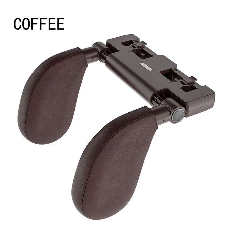 Adjustable Car Headrest Travel Memory Foam Neck Pillow - With Hook - Aromatherapy Version - Coffee 