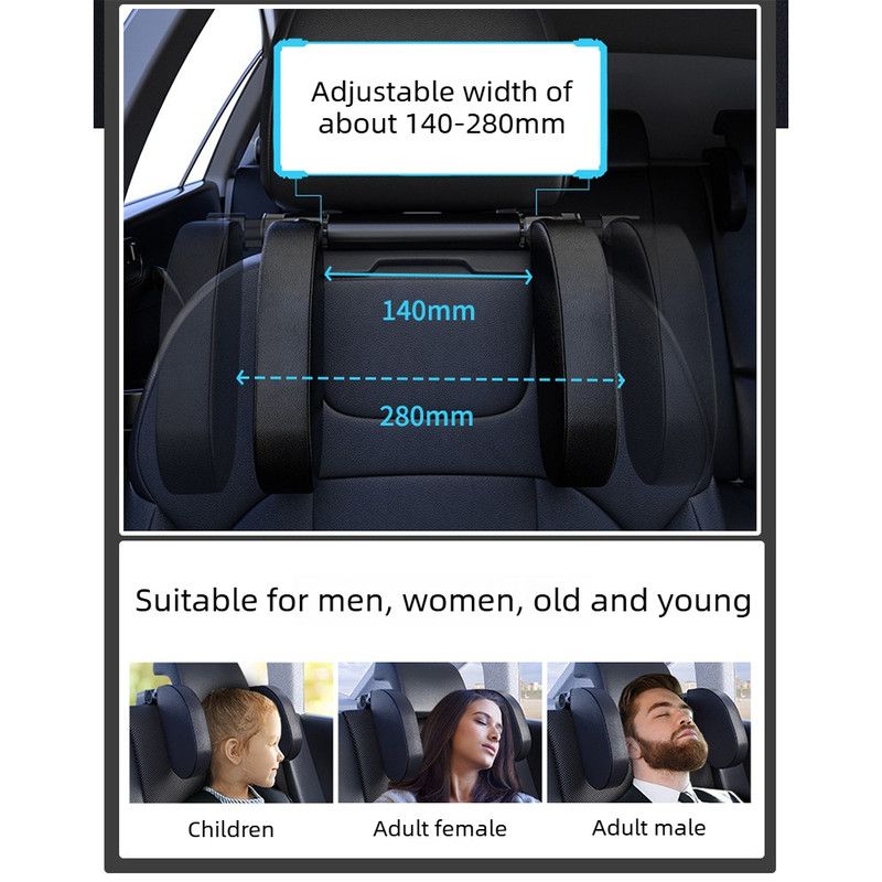Adjustable Car Headrest Travel Memory Foam Neck Pillow - With Hook - Aromatherapy Version - Coffee 