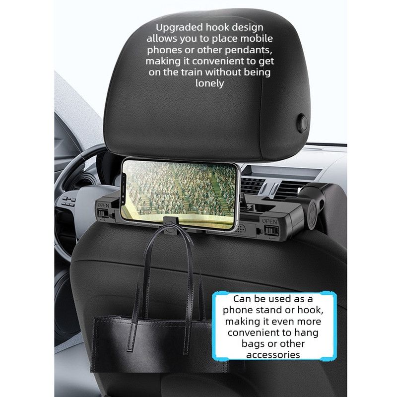 Adjustable Car Headrest Travel Memory Foam Neck Pillow - With Hook - Aromatherapy Version - Coffee 