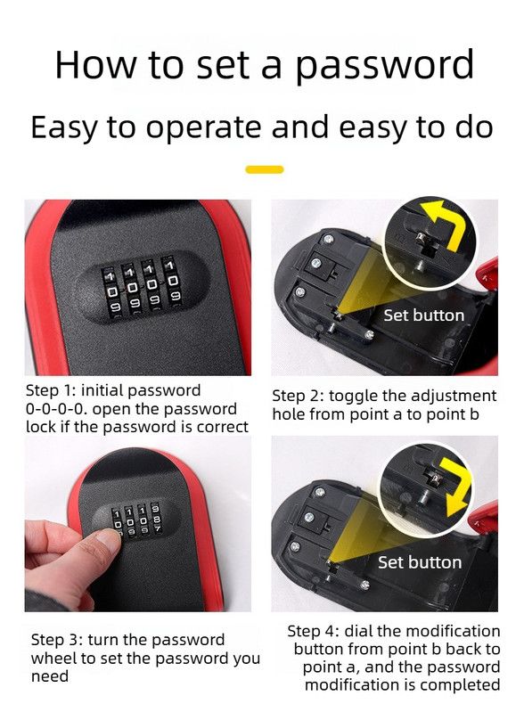 Combination Lock Key Box - Black