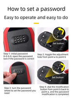 Combination Lock Key Box - Orange