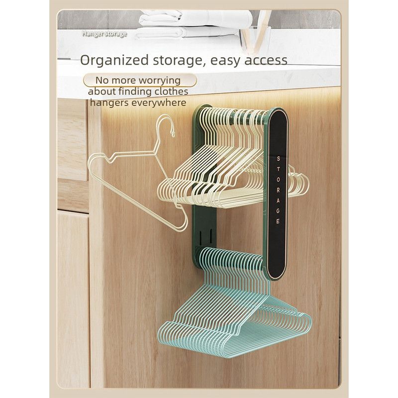 Hanger Organizer, Wall-Mounted Hanger Storage Rack - Green