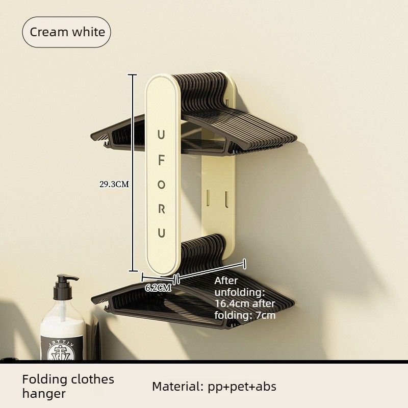 Hanger Organizer, Wall-Mounted Hanger Storage Rack - Cream White