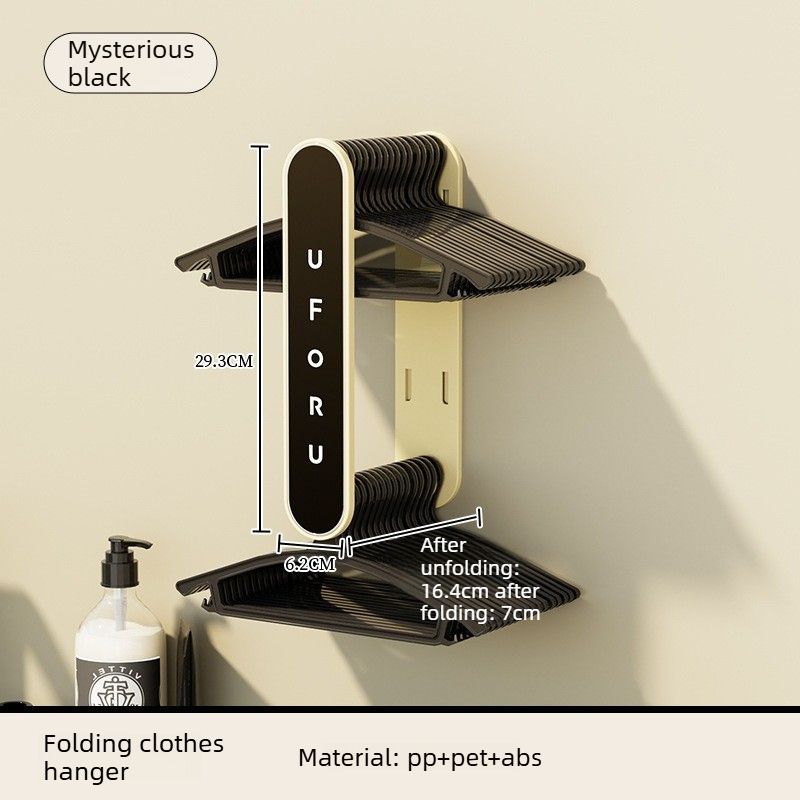 Hanger Organizer, Wall-Mounted Hanger Storage Rack - Black