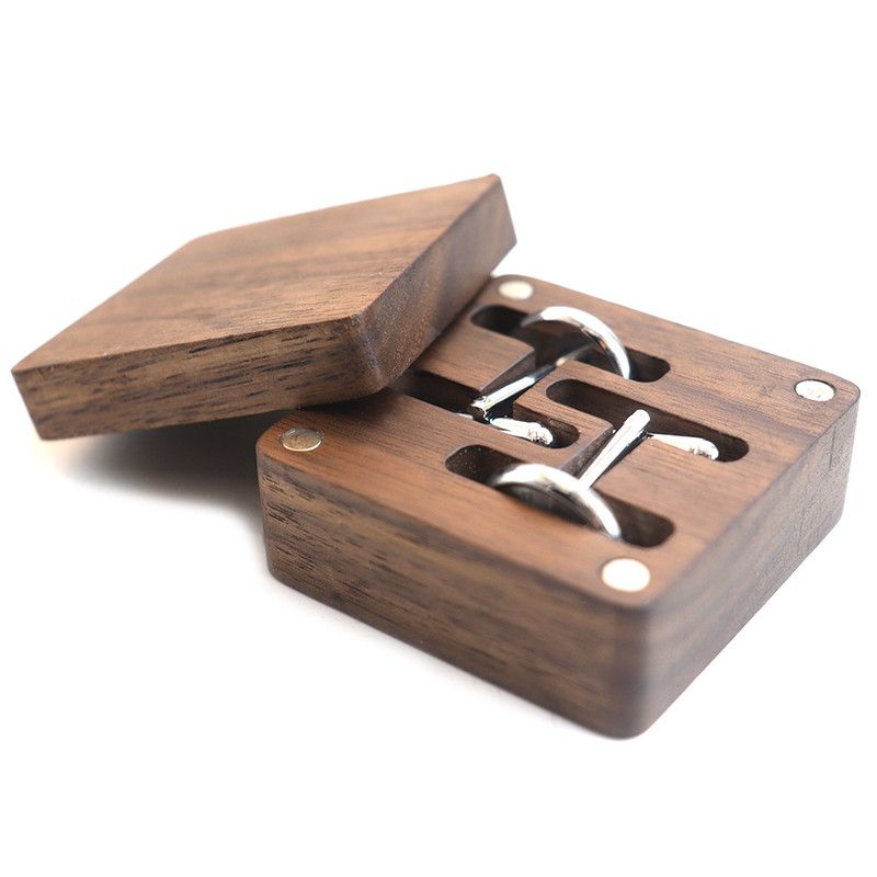 Cufflink & Button Storage Gift Box - Walnut Wood