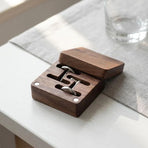 Cufflink & Button Storage Gift Box - Walnut Wood