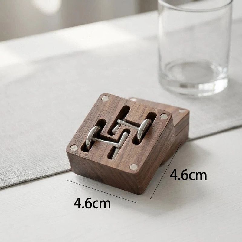 Cufflink & Button Storage Gift Box - Walnut Wood