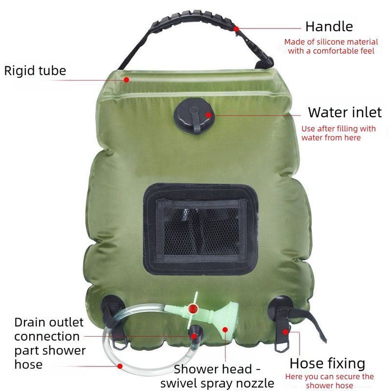 20L Solar Shower Bag - Green