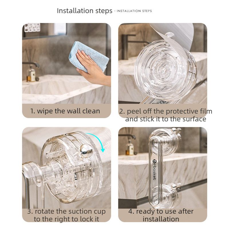 Bathroom Suction Cup Door Handle – Single Suction Cup-Transparent