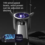 Portable Handheld Turbo Mini Fan Digital Display 199 Speed Adjustable Silent Pocket Fan for Outdoor Travel-white