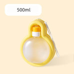 500ml Portable Dog Water Bottle Leak Proof Pet Travel Water Cup Outdoor Walking Drinking Container for Puppy-yellow
