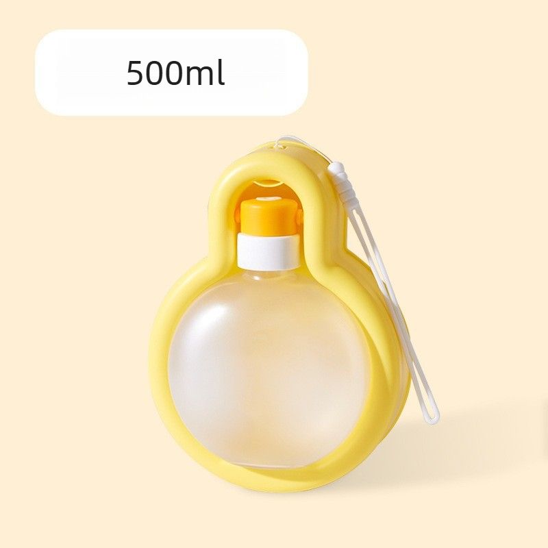 500ml Portable Dog Water Bottle Leak Proof Pet Travel Water Cup Outdoor Walking Drinking Container for Puppy-yellow