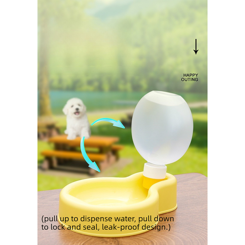 500ml Portable Dog Water Bottle Leak Proof Pet Travel Water Cup Outdoor Walking Drinking Container for Puppy-yellow