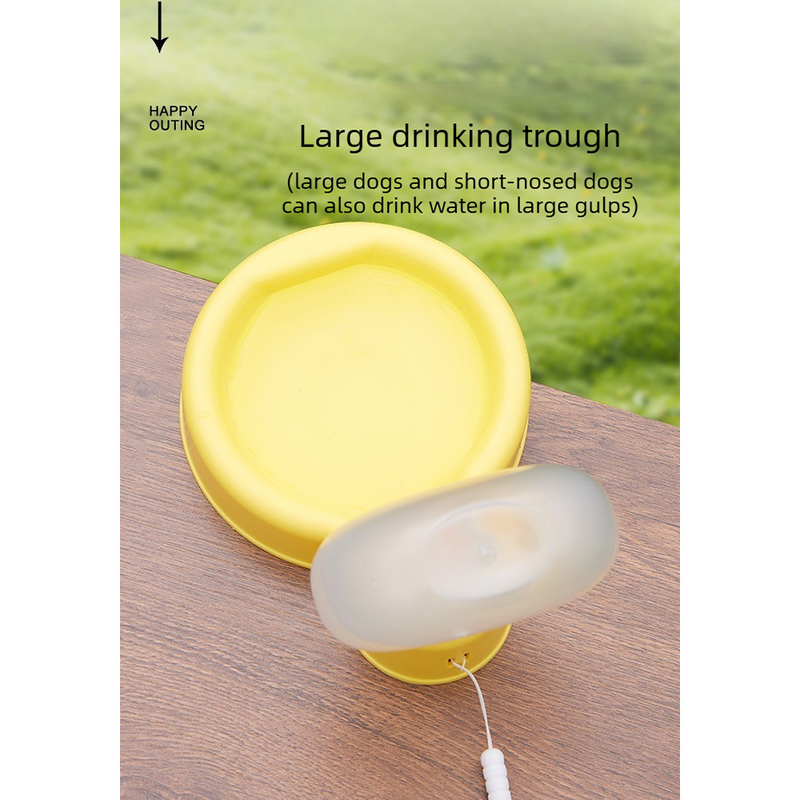 500ml Portable Dog Water Bottle Leak Proof Pet Travel Water Cup Outdoor Walking Drinking Container for Puppy-yellow